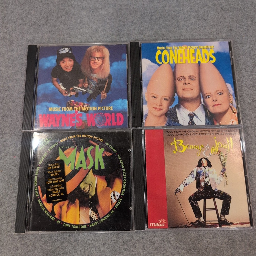 90s Comedy Soundtrack CD Lot Waynes World The Mask Coneheads Benny & Joon 4pc - Picture 1 of 2